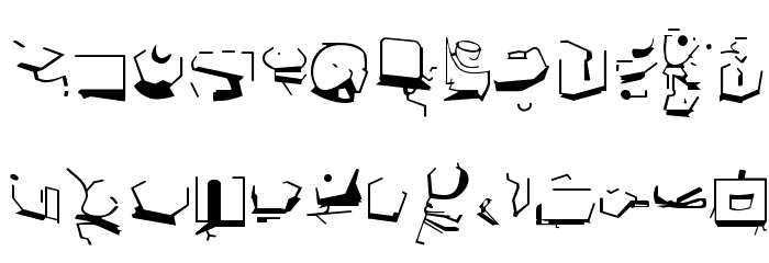 Bajoran Ancient - ST semi canon based Font LOWERCASE