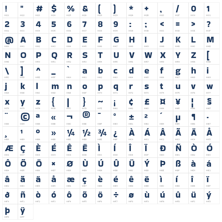 Bakbak One Regular Character Map