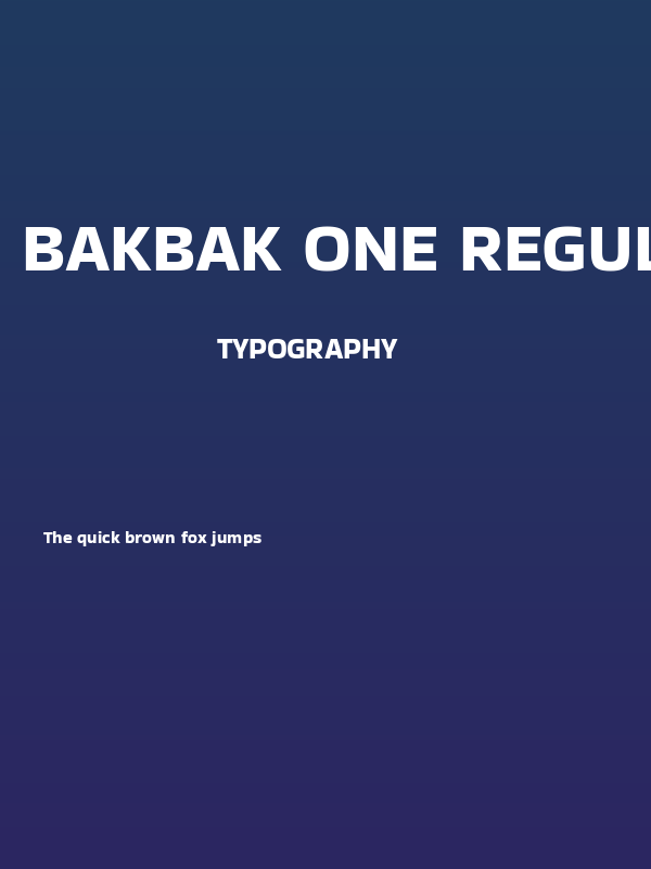 Bakbak One Regular Poster