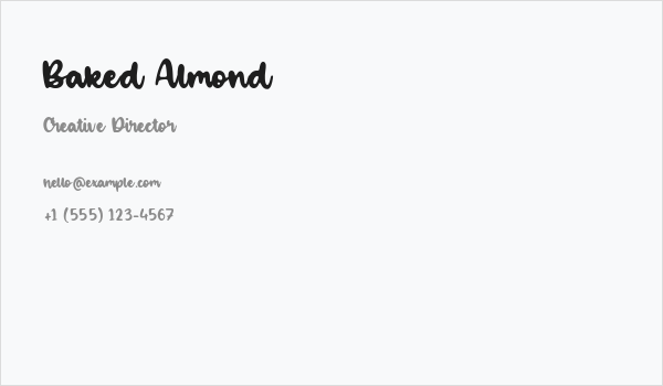 Baked Almond Business Card