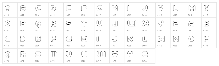 Baked Snails Hollow Flat Regular Character Map