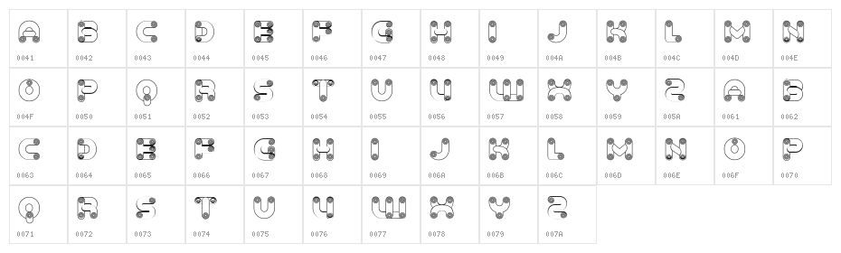 Baked Snails Hollow Regular Character Map