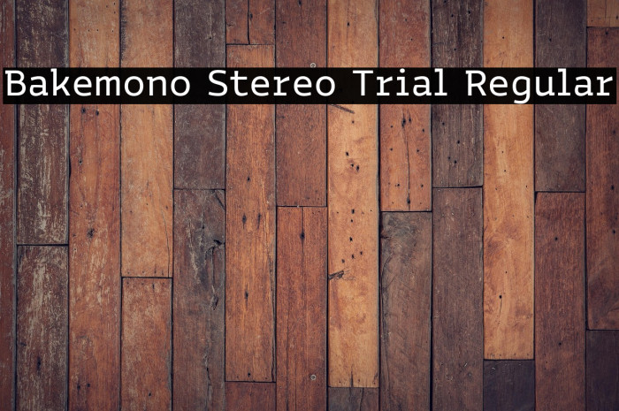 Bakemono Stereo Trial Regular Example 1