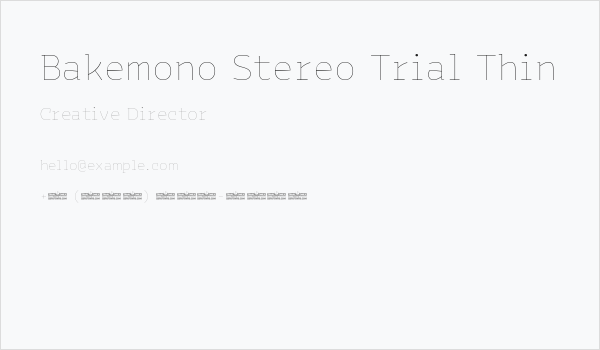 Bakemono Stereo Trial Thin Business Card