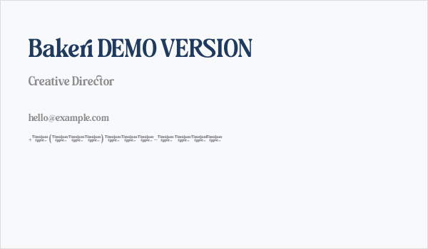Bakeri DEMO VERSION Business Card