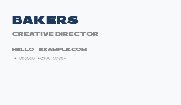 Bakers Business Card