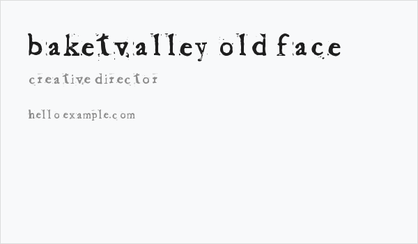 Baketvalley Old Face Business Card