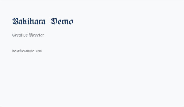 Bakihara-Demo Business Card