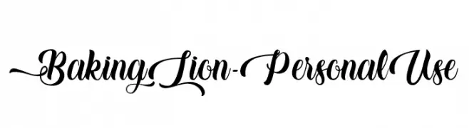 Baking Lion - Personal Use  नि: शुल्क फ़ॉन्ट्स डाउनलोड