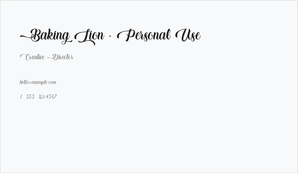 Baking Lion - Personal Use Business Card