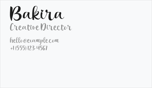 Bakira Business Card