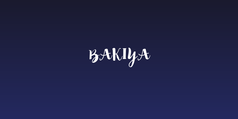 Bakiya Social Header
