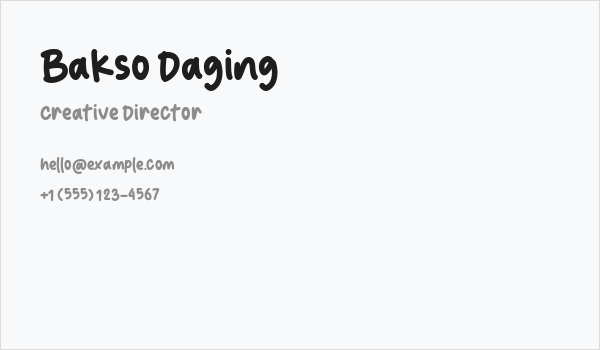 Bakso Daging Business Card