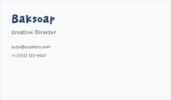 Baksoap Business Card