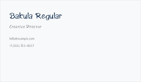 Bakula Regular Business Card
