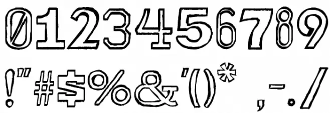 Bakunin Outline Font OTHER CHARS