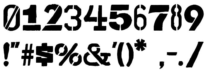 Bakunin Stencil Font OTHER CHARS