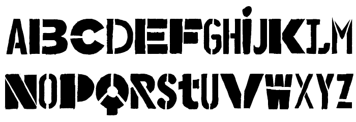 Bakunin Stencil Font LOWERCASE
