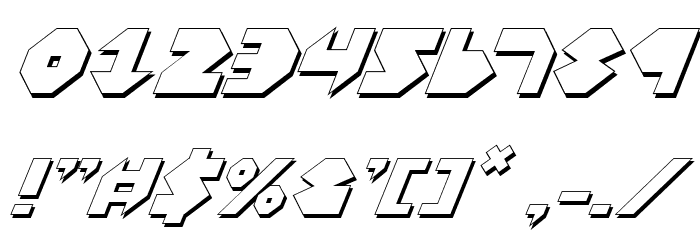 Bal-Astaral 3D Italic Font OTHER CHARS