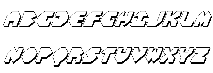 Bal-Astaral 3D Italic Font LOWERCASE