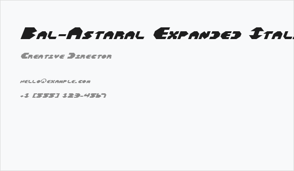 Bal-Astaral Expanded Italic Business Card