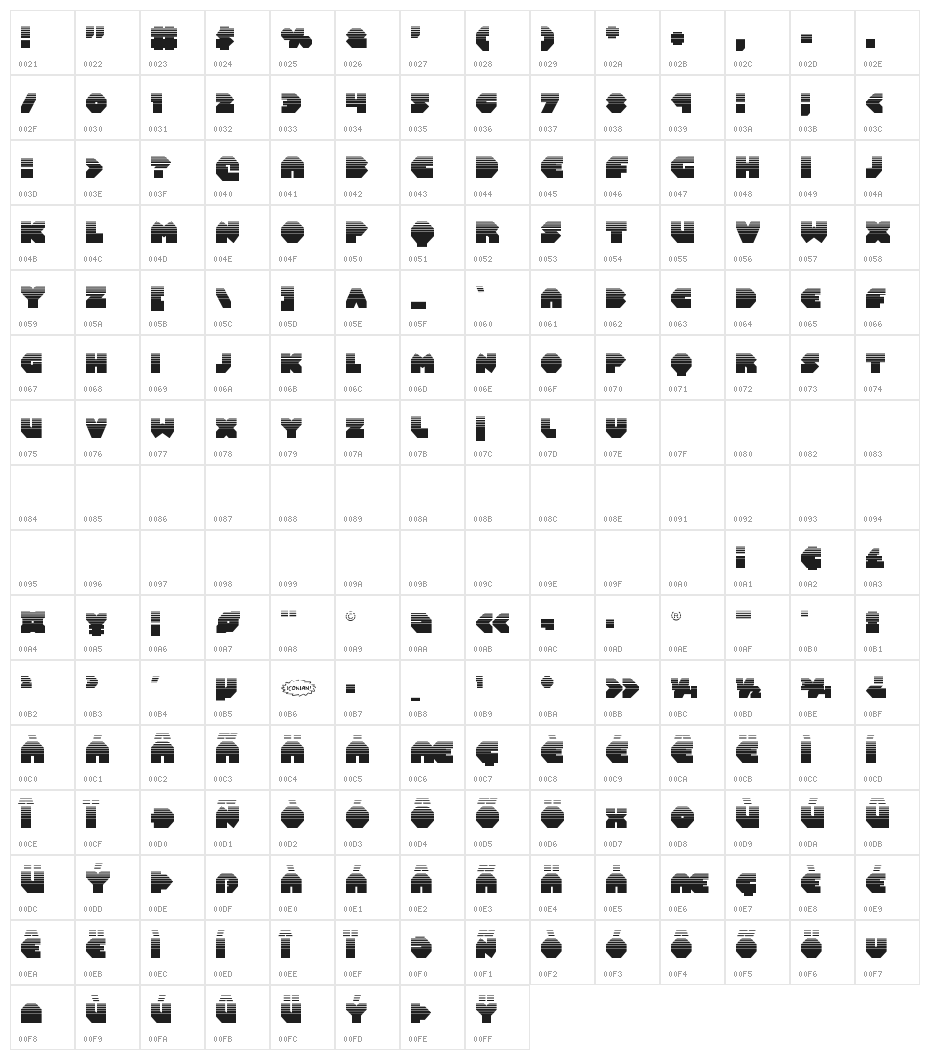 Bal-Astaral Halftone Character Map