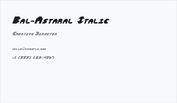 Bal-Astaral Italic Business Card