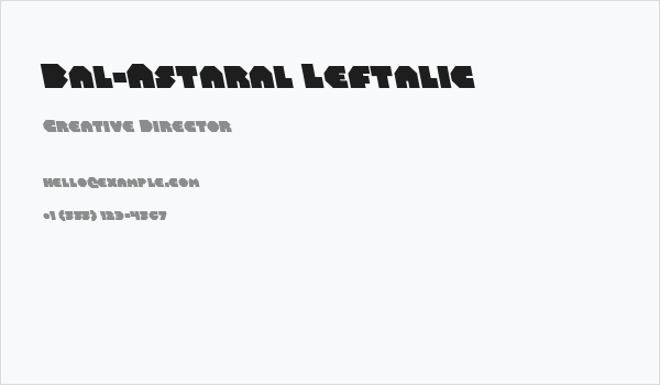Bal-Astaral Leftalic Business Card