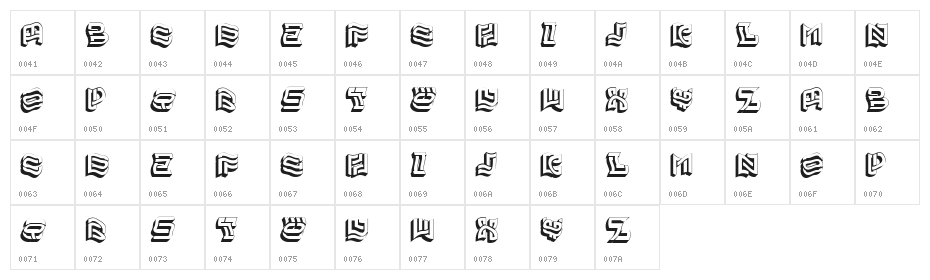 Balaton Hollow Regular Character Map