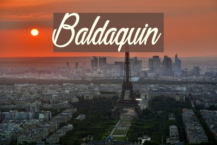 Baldaquin Font examples