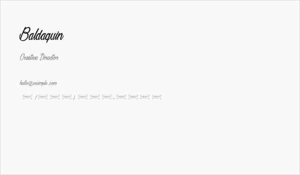 Baldaquin Business Card