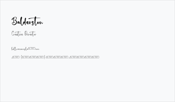 Balderston Business Card