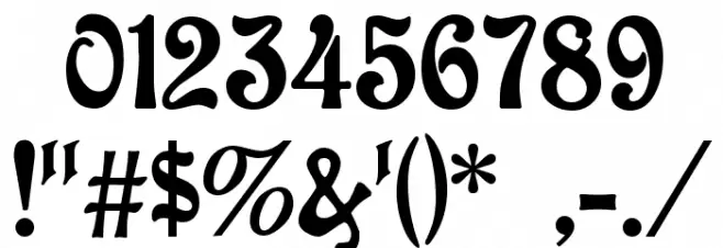 Baldur Regular Font OTHER CHARS