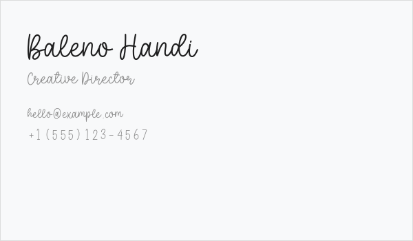 Baleno Handi Business Card