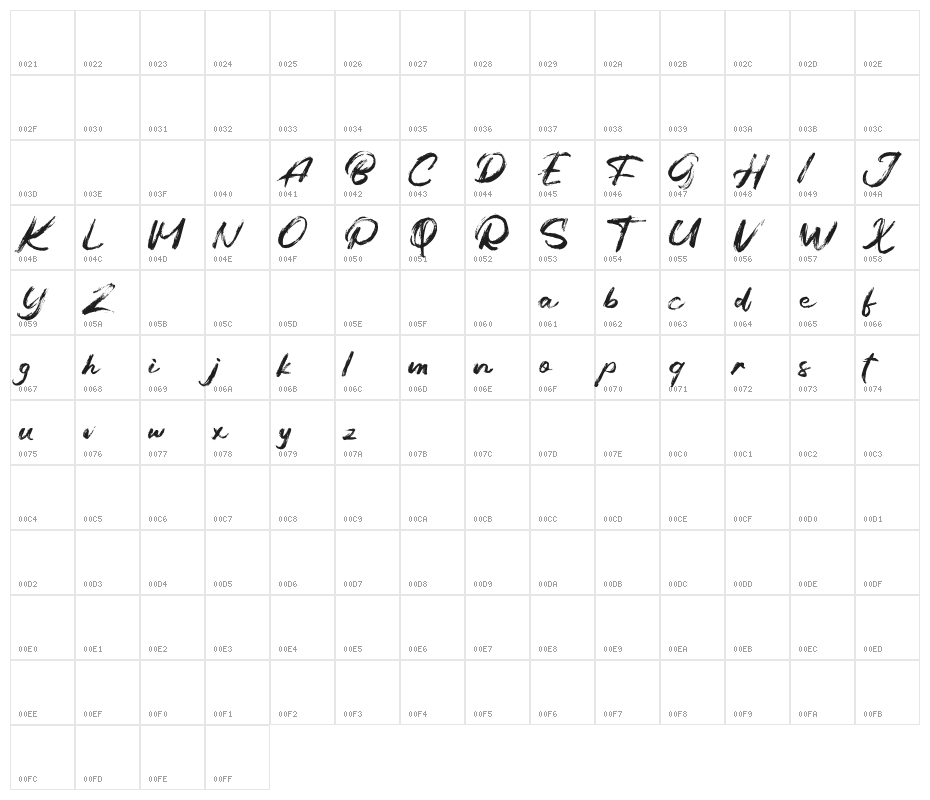 BalgesFREE Character Map