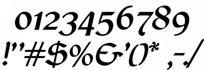Balgruf Italic Font OTHER CHARS