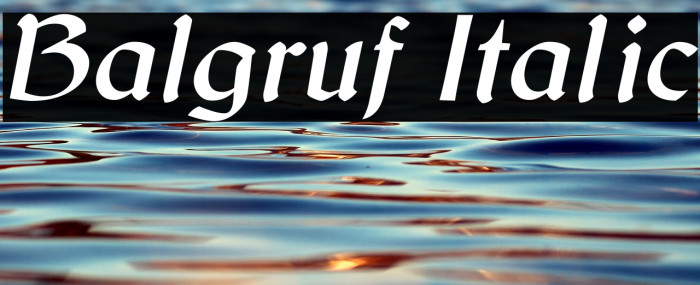 Balgruf Italic Example 3