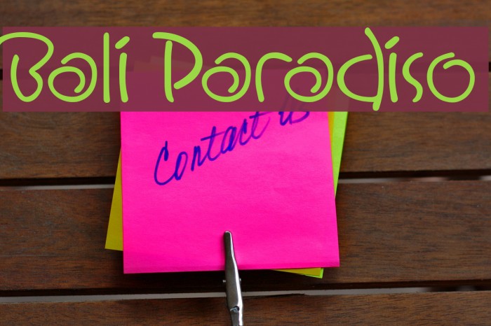 Bali Paradiso Font examples