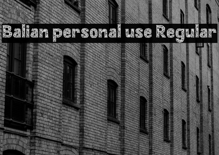 Balian personal use Regular Example 1