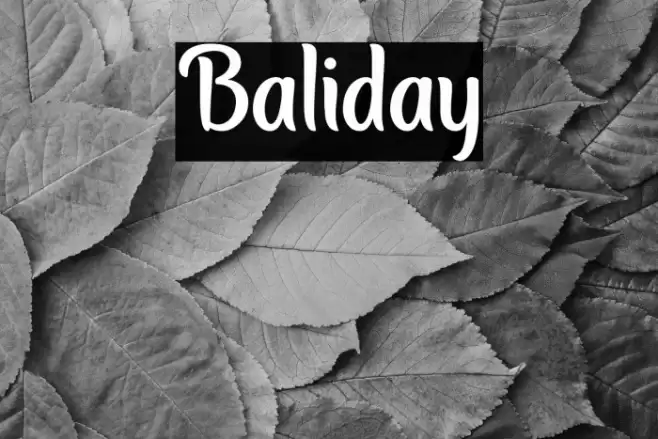 Baliday Font examples
