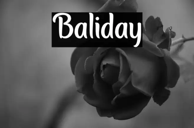 Baliday Font examples