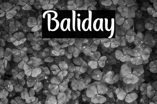 Baliday Font examples