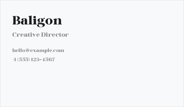 Baligon Business Card