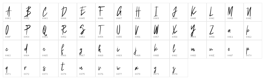 Balistik FREE Character Map
