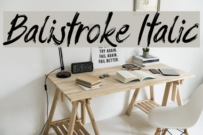 Balistroke Italic Font examples