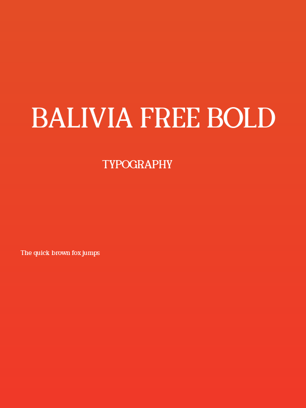 Balivia Free Bold Poster