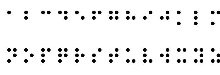 Balkan Peninsula Braille Font LOWERCASE