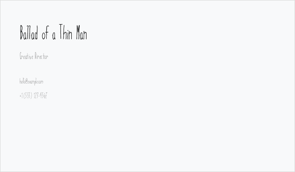 Ballad of a Thin Man Business Card