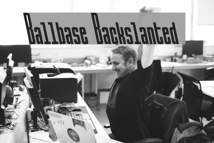 Ballbase Backslanted Font examples