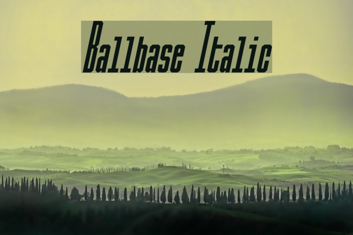 Ballbase Italic फ़ॉन्ट examples
